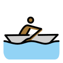 OpenMoji 13.1  🚣🏾  Person Rowing Boat: Medium-dark Skin Tone Emoji