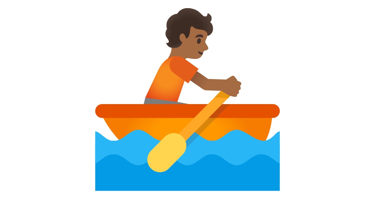 🚣🏾  Person Rowing Boat: Medium-dark Skin Tone