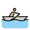 OpenMoji 13.1  🚣🏼  Person Rowing Boat: Medium-light Skin Tone Emoji