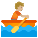 Google (Android 12L)  🚣🏼  Person Rowing Boat: Medium-light Skin Tone Emoji