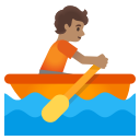 Google (Android 12L)  🚣🏽  Person Rowing Boat: Medium Skin Tone Emoji