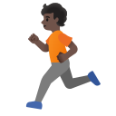 Google (Android 12L)  🏃🏿  Person Running: Dark Skin Tone Emoji
