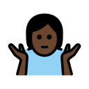 OpenMoji 13.1  🤷🏿  Person Shrugging: Dark Skin Tone Emoji