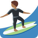 Twitter (Twemoji 14.0)  🏄🏾  Person Surfing: Medium-dark Skin Tone Emoji