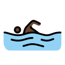 OpenMoji 13.1  🏊🏿  Person Swimming: Dark Skin Tone Emoji