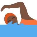 Twitter (Twemoji 14.0)  🏊🏿  Person Swimming: Dark Skin Tone Emoji