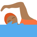 Twitter (Twemoji 14.0)  🏊🏾  Person Swimming: Medium-dark Skin Tone Emoji