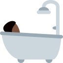 Twitter (Twemoji 14.0)  🛀🏿  Person Taking Bath: Dark Skin Tone Emoji