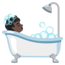 Google (Android 12L)  🛀🏿  Person Taking Bath: Dark Skin Tone Emoji
