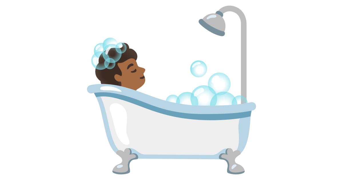 🛀🏾  Person Taking Bath: Medium-dark Skin Tone