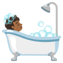 Google (Android 12L)  🛀🏾  Person Taking Bath: Medium-dark Skin Tone Emoji