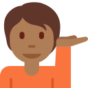 Twitter (Twemoji 14.0)  💁🏾  Person Tipping Hand: Medium-dark Skin Tone Emoji