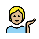 OpenMoji 13.1  💁🏼  Person Tipping Hand: Medium-light Skin Tone Emoji