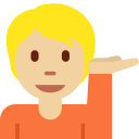 Twitter (Twemoji 14.0)  💁🏼  Person Tipping Hand: Medium-light Skin Tone Emoji