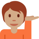 Twitter (Twemoji 14.0)  💁🏽  Person Tipping Hand: Medium Skin Tone Emoji