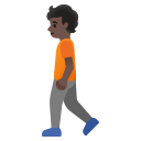 Google (Android 12L)  🚶🏿  Person Walking: Dark Skin Tone Emoji