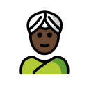 OpenMoji 13.1  👳🏿  Person Wearing Turban: Dark Skin Tone Emoji