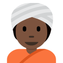 Twitter (Twemoji 14.0)  👳🏿  Person Wearing Turban: Dark Skin Tone Emoji