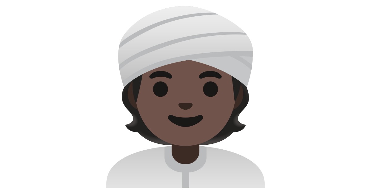 👳🏿  Person Wearing Turban: Dark Skin Tone
