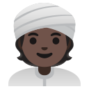 Google (Android 12L)  👳🏿  Person Wearing Turban: Dark Skin Tone Emoji