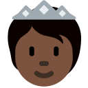 Twitter (Twemoji 14.0)  🫅🏿  Person With Crown: Dark Skin Tone Emoji