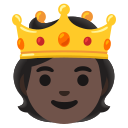 Google (Android 12L)  🫅🏿  Person With Crown: Dark Skin Tone Emoji
