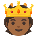 Google (Android 12L)  🫅🏾  Person With Crown: Medium-dark Skin Tone Emoji