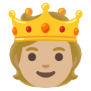 Google (Android 12L)  🫅🏼  Person With Crown: Medium-light Skin Tone Emoji