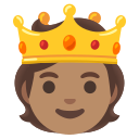 Google (Android 12L)  🫅🏽  Person With Crown: Medium Skin Tone Emoji