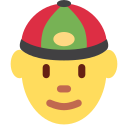 Twitter (Twemoji 14.0)  👲  Person With Skullcap Emoji