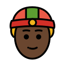 OpenMoji 13.1  👲🏿  Person With Skullcap: Dark Skin Tone Emoji