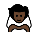 OpenMoji 13.1  👰🏿  Person With Veil: Dark Skin Tone Emoji