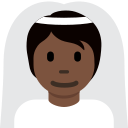 Twitter (Twemoji 14.0)  👰🏿  Person With Veil: Dark Skin Tone Emoji