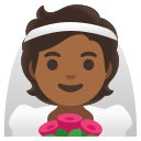 Google (Android 12L)  👰🏾  Person With Veil: Medium-dark Skin Tone Emoji