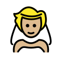 OpenMoji 13.1  👰🏼  Person With Veil: Medium-light Skin Tone Emoji