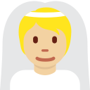 Twitter (Twemoji 14.0)  👰🏼  Person With Veil: Medium-light Skin Tone Emoji