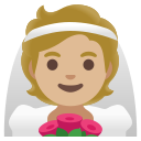 Google (Android 12L)  👰🏼  Person With Veil: Medium-light Skin Tone Emoji