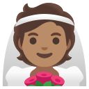 Google (Android 12L)  👰🏽  Person With Veil: Medium Skin Tone Emoji