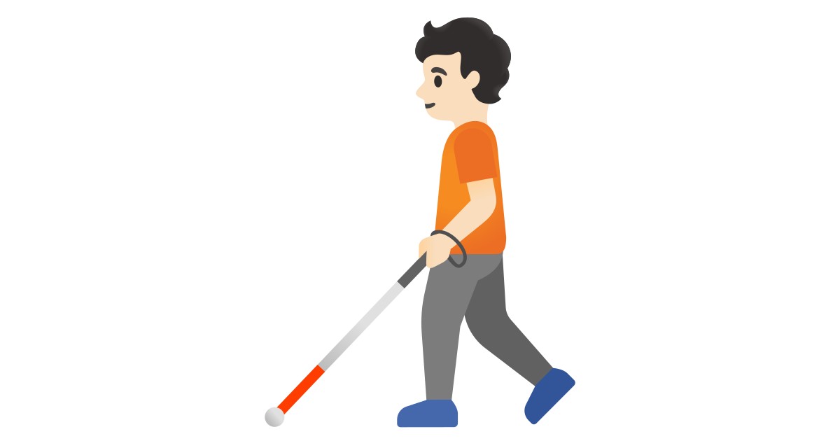 🧑🏻‍🦯  Person With White Cane: Light Skin Tone