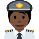 Twitter (Twemoji 14.0)  🧑🏿‍✈️  Pilot: Dark Skin Tone Emoji
