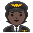 Google (Android 12L)  🧑🏿‍✈️  Pilot: Dark Skin Tone Emoji