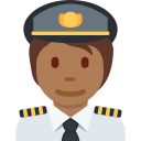 Twitter (Twemoji 14.0)  🧑🏾‍✈️  Pilot: Medium-dark Skin Tone Emoji