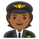 Google (Android 12L)  🧑🏾‍✈️  Pilot: Medium-dark Skin Tone Emoji