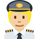 Twitter (Twemoji 14.0)  🧑🏼‍✈️  Pilot: Medium-light Skin Tone Emoji