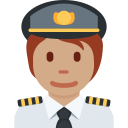 Twitter (Twemoji 14.0)  🧑🏽‍✈️  Pilot: Medium Skin Tone Emoji