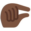 Twitter (Twemoji 14.0)  🤏🏿  Pinching Hand: Dark Skin Tone Emoji