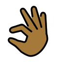 OpenMoji 13.1  🤏🏾  Pinching Hand: Medium-dark Skin Tone Emoji