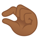 Google (Android 12L)  🤏🏾  Pinching Hand: Medium-dark Skin Tone Emoji