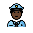 OpenMoji 13.1  👮🏿  Police Officer: Dark Skin Tone Emoji