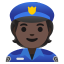 Google (Android 12L)  👮🏿  Police Officer: Dark Skin Tone Emoji